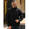 Runcati Mens Chunky Turtleneck Sweaters Cable Knitted Casual Slim Fit Fall Winter Warm Pullover Sweater(Black)
