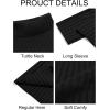 Runcati Mens Chunky Turtleneck Sweaters Cable Knitted Casual Slim Fit Fall Winter Warm Pullover Sweater(Black)
