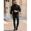 Runcati Mens Chunky Turtleneck Sweaters Cable Knitted Casual Slim Fit Fall Winter Warm Pullover Sweater(Black)