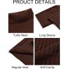Runcati Mens Chunky Turtleneck Sweaters Cable Knitted Casual Slim Fit Fall Winter Warm Pullover Sweater(Coffee)