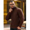 Runcati Mens Chunky Turtleneck Sweaters Cable Knitted Casual Slim Fit Fall Winter Warm Pullover Sweater(Coffee)