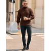 Runcati Mens Chunky Turtleneck Sweaters Cable Knitted Casual Slim Fit Fall Winter Warm Pullover Sweater(Coffee)