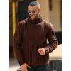 Runcati Mens Chunky Turtleneck Sweaters Cable Knitted Casual Slim Fit Fall Winter Warm Pullover Sweater(Coffee)