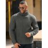 Runcati Mens Chunky Turtleneck Sweaters Cable Knitted Casual Slim Fit Fall Winter Warm Pullover Sweater(Gray)