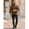 Runcati Mens Chunky Turtleneck Sweaters Cable Knitted Casual Slim Fit Fall Winter Warm Pullover Sweater(Khaki)