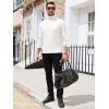 Runcati Mens Chunky Turtleneck Sweaters Cable Knitted Casual Slim Fit Fall Winter Warm Pullover Sweater(White)