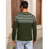 Runcati Mens Crew Neck Sweater Casual Fair Isle Knit Pullover Long Sleeve Fall Winter Chunky Sweaters(Army Green)