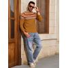 Runcati Mens Crew Neck Sweater Casual Fair Isle Knit Pullover Long Sleeve Fall Winter Chunky Sweaters(Brown)