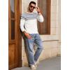Runcati Mens Crew Neck Sweater Casual Fair Isle Knit Pullover Long Sleeve Fall Winter Chunky Sweaters(White)