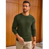 Runcati Mens Crewneck Sweater Casual Textured Knitted Thermal Pullover Sweaters(Army Green)