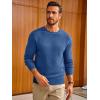 Runcati Mens Crewneck Sweater Casual Textured Knitted Thermal Pullover Sweaters(Blue Gray)