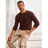 Runcati Mens Crewneck Sweater Casual Textured Knitted Thermal Pullover Sweaters(Coffee)