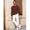 Runcati Mens Crewneck Sweater Casual Textured Knitted Thermal Pullover Sweaters(Coffee)