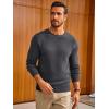 Runcati Mens Crewneck Sweater Casual Textured Knitted Thermal Pullover Sweaters(Dark Gray)