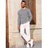 Runcati Mens Crewneck Sweater Casual Textured Knitted Thermal Pullover Sweaters(Gray)
