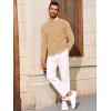 Runcati Mens Crewneck Sweater Casual Textured Knitted Thermal Pullover Sweaters(Khaki)