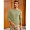 Runcati Mens Crewneck Sweater Casual Textured Knitted Thermal Pullover Sweaters(Yellow Green)