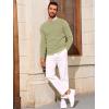 Runcati Mens Crewneck Sweater Casual Textured Knitted Thermal Pullover Sweaters(Yellow Green)