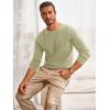 Runcati Mens Crewneck Sweater Casual Textured Knitted Thermal Pullover Sweaters(Yellow Green)