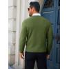 Runcati Mens Crewneck Sweaters Casual Knit Lightweight Dress Sweater Long Sleeve Slim Fit Fall Winter Pullover(Army Green)