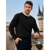 Runcati Mens Crewneck Sweaters Casual Knit Lightweight Dress Sweater Long Sleeve Slim Fit Fall Winter Pullover(Black)