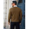 Runcati Mens Crewneck Sweaters Casual Knit Lightweight Dress Sweater Long Sleeve Slim Fit Fall Winter Pullover(Brown)