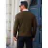 Runcati Mens Crewneck Sweaters Casual Knit Lightweight Dress Sweater Long Sleeve Slim Fit Fall Winter Pullover(Deep Coffee)