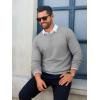 Runcati Mens Crewneck Sweaters Casual Knit Lightweight Dress Sweater Long Sleeve Slim Fit Fall Winter Pullover(Grey)