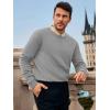 Runcati Mens Crewneck Sweaters Casual Knit Lightweight Dress Sweater Long Sleeve Slim Fit Fall Winter Pullover(Grey)