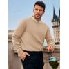 Runcati Mens Crewneck Sweaters Casual Knit Lightweight Dress Sweater Long Sleeve Slim Fit Fall Winter Pullover(Khaki)