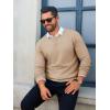 Runcati Mens Crewneck Sweaters Casual Knit Lightweight Dress Sweater Long Sleeve Slim Fit Fall Winter Pullover(Khaki)