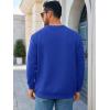 Runcati Mens Crewneck Sweatshirts Quilted Diamond Textured Pullover Long Sleeve Casual Fashion Sweatshirt(Blue)