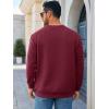Runcati Mens Crewneck Sweatshirts Quilted Diamond Textured Pullover Long Sleeve Casual Fashion Sweatshirt(Burgundy)