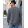 Runcati Mens Crewneck Sweatshirts Quilted Diamond Textured Pullover Long Sleeve Casual Fashion Sweatshirt(Dark Grey)