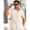 Runcati Mens Cuban Guayabera Shirts Button Down Short Sleeve Shirt Casual Mexican Summer Beach Wedding Tops with Pocket(Beige)