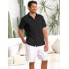 Runcati Mens Cuban Guayabera Shirts Button Down Short Sleeve Shirt Casual Mexican Summer Beach Wedding Tops with Pocket(Black)