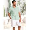 Runcati Mens Cuban Guayabera Shirts Button Down Short Sleeve Shirt Casual Mexican Summer Beach Wedding Tops with Pocket(Mint)