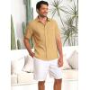 Runcati Mens Cuban Guayabera Shirts Button Down Short Sleeve Shirt Casual Mexican Summer Beach Wedding Tops with Pocket(Mustard Yellow)