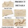 Runcati Mens Cuban Guayabera Shirts Short Sleeve Button Down Casual Summer Beach Wedding Embroidered Linen Tops(Beige)