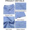 Runcati Mens Cuban Guayabera Shirts Short Sleeve Button Down Casual Summer Beach Wedding Embroidered Linen Tops(Light Blue)