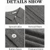 Runcati Mens Cuban Guayabera Shirts Short Sleeve Linen Casual Shirt Button Down Beach Summer Mexican Shirts(Dark Grey)