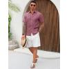 Runcati Mens Cuban Guayabera Shirts Short Sleeve Linen Casual Shirt Button Down Beach Summer Mexican Shirts(Fuchsia)
