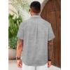 Runcati Mens Cuban Guayabera Shirts Short Sleeve Linen Casual Shirt Button Down Beach Summer Mexican Shirts(Grey)