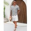 Runcati Mens Cuban Guayabera Shirts Short Sleeve Linen Casual Shirt Button Down Beach Summer Mexican Shirts(Grey)