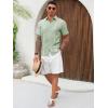 Runcati Mens Cuban Guayabera Shirts Short Sleeve Linen Casual Shirt Button Down Beach Summer Mexican Shirts(Mint Color)