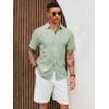 Runcati Mens Cuban Guayabera Shirts Short Sleeve Linen Casual Shirt Button Down Beach Summer Mexican Shirts(Mint Color)