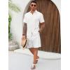 Runcati Mens Cuban Guayabera Shirts Short Sleeve Linen Casual Shirt Button Down Beach Summer Mexican Shirts(White)