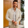 Runcati Mens Full Zip Cardigan Sweater Casual Mock Neck Cable Knitted Winter Chunky Sweaters(Beige)