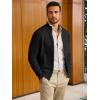 Runcati Mens Full Zip Cardigan Sweater Casual Mock Neck Cable Knitted Winter Chunky Sweaters(Black)