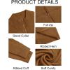 Runcati Mens Full Zip Cardigan Sweater Casual Mock Neck Cable Knitted Winter Chunky Sweaters(Brown)
